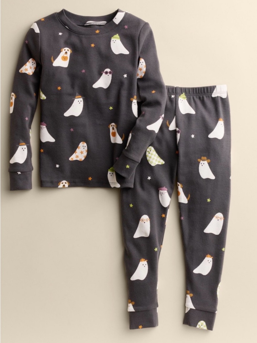 Little Co. by Lauren Conrad 2-pc Pajama grey ghost set&trick or treat sweatshirt - Picture 2 of 5